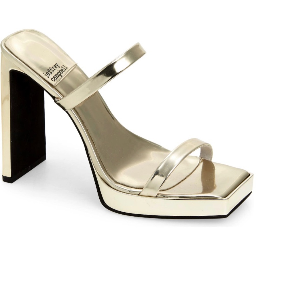 Jeffrey Campbell Gold Hustler Platform Sandals